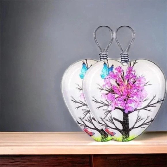 Resin Flower Pressed & Tree Heart Pendant Charm Stainless Steel Necklace - Picture 3 of 3